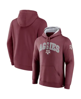 Men's Fanatics Maroon Texas A&M Aggies Arch and Logo Tackle Twill Pullover Hoodie