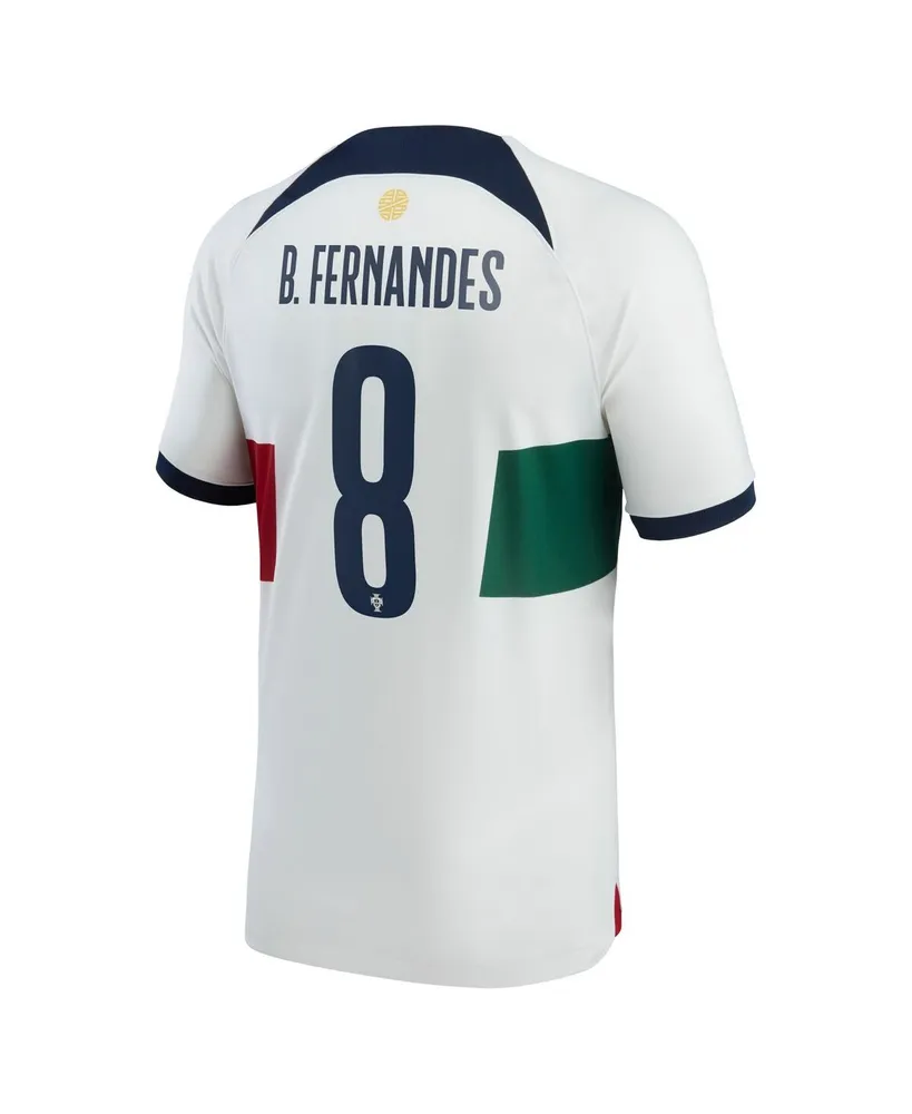 Men's Nike Bruno Fernandes White Portugal National Team 2022/23 Away Breathe Stadium Replica Player Jersey