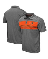 Men's Colosseum Heathered Charcoal Miami Hurricanes Smithers Polo Shirt