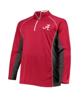 Men's Crimson Alabama Tide Big and Tall Textured Raglan Quarter-Zip Jacket