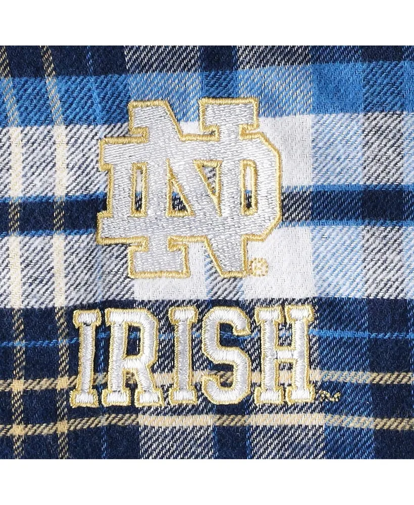Women's Concepts Sport Navy Notre Dame Fighting Irish Mainstay Plaid Pullover Hoodie