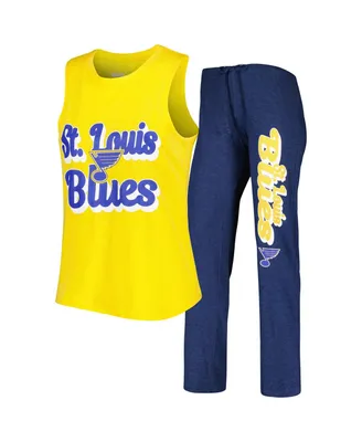 Women's Concepts Sport Gold, Navy St. Louis Blues Meter Muscle Tank Top and Pants Sleep Set