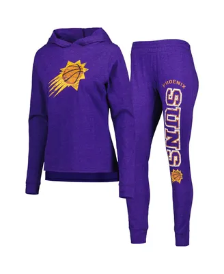 Women's Concepts Sport Heather Purple Phoenix Suns Team Hoodie and Pants Sleep Set