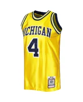 Men's Mitchell & Ness Chris Webber Maize Michigan Wolverines Authentic College Vault 1991-92 Jersey