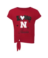 Preschool Girls Scarlet, Black Nebraska Huskers Forever Love T-shirt and Leggings Set