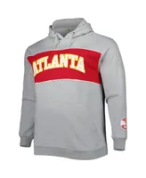 Men's Fanatics Heather Gray Atlanta Hawks Big and Tall Wordmark Pullover Hoodie