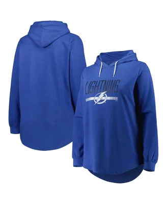 Women's Heather Blue Tampa Bay Lightning Plus Fleece Pullover Hoodie