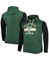 Men's Fanatics Hunter Green, Black Milwaukee Bucks Big and Tall Bold Attack Pullover Hoodie