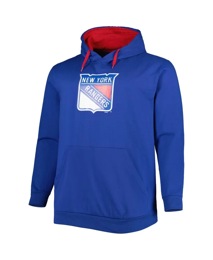 Men's Blue New York Rangers Big and Tall Fleece Pullover Hoodie