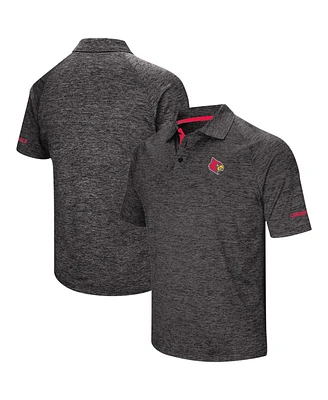 Men's Colosseum Black Louisville Cardinals Big and Tall Down Swing Polo Shirt