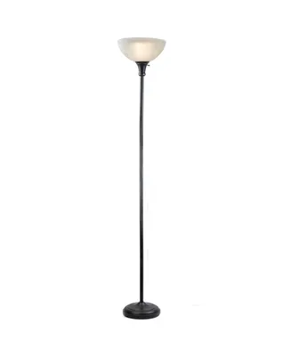 Threshold Floor Lamp For Living Room By Light Accents - Traditional Standing Pole Light With Dome Glass Shade – Upward Torchiere 71.2" Tall