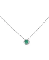 Sapphire ( 3/8 ct. t.w.) & Diamond Accent Pendant Necklace 14k White Gold, 16" + 2" extender (Also Available Emerald Ruby)