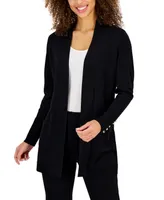 Jm Collection Women's Button-Sleeve Flyaway Cardigan, Created for Macy's