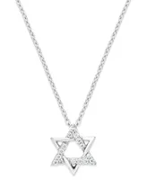 Diamond Star of David Pendant Necklace in Sterling Silver (1/10 ct. t.w.)
