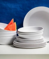 TarHong Melamine Edge Matte Dinner Plates, Set of 6