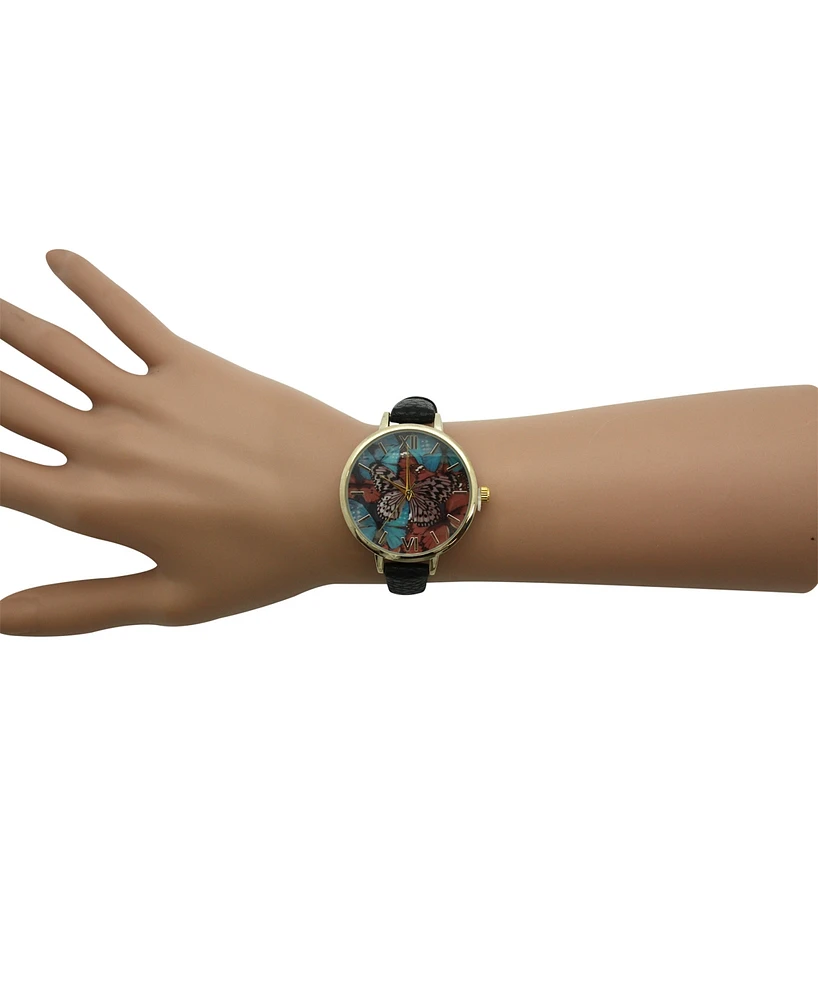 Olivia Pratt Soft Band Butterflies Dial Women Watch