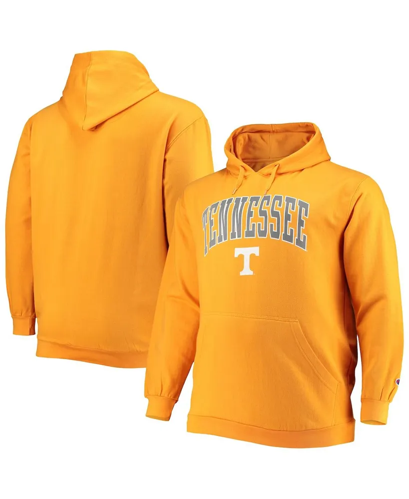 Men's Champion Tenn Orange Tennessee Volunteers Big and Tall Arch Over Logo Powerblend Pullover Hoodie