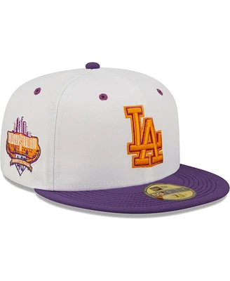Men's New Era White, Purple Los Angeles Dodgers 40th Anniversary at Dodger Stadium Grape Lolli 59FIFTY Fitted Hat