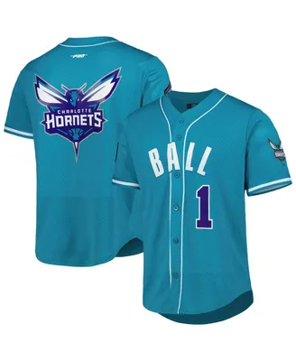 Men's Pro Standard LaMelo Ball Teal Charlotte Hornets Capsule Player Baseball Button-Up Shirt