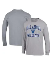 Men's Champion Heather Gray Villanova Wildcats High Motor Long Sleeve T-shirt