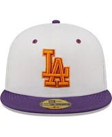 Men's New Era White, Purple Los Angeles Dodgers 40th Anniversary at Dodger Stadium Grape Lolli 59FIFTY Fitted Hat
