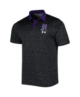 Men's Under Armour Black Northwestern Wildcats Static Performance Polo Shirt