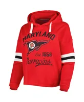 Women's Pressbox Red Maryland Terrapins Super Pennant Pullover Hoodie