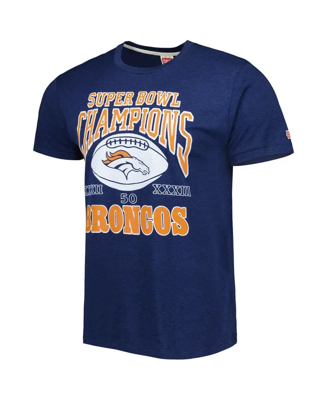 Denver Broncos Homage Super Bowl Classics Tri-Blend T-Shirt - Navy