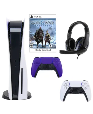 Sony PlayStation 5 Core Console with God of War: Ragnarok with Headset and DualSense Controller in Galactic Purple