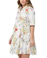 Ripe Maternity Bloom Floral Button Through Shirt Dress