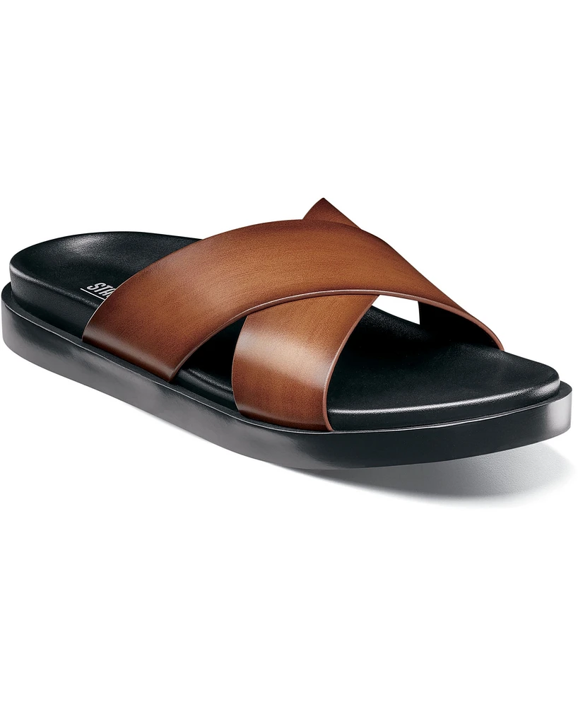 Stacy Adams Men's Montel Cross Strap Slide Sandal