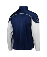 Men's adidas Navy Ga Tech Yellow Jackets Aeroready Knit Quarter-Snap Jacket