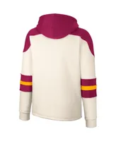 Men's Colosseum Cream Arizona State Sun Devils Lace-Up 4.0 Vintage-Like Pullover Hoodie