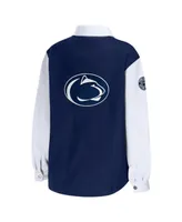 Women's Wear by Erin Andrews Navy Penn State Nittany Lions Button-Up Shirt Jacket