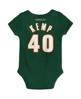 Infant Boys and Girls Mitchell & Ness Shawn Kemp Green Seattle SuperSonics Hardwood Classics Name and Number Bodysuit