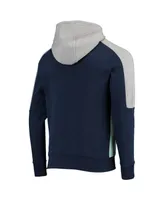 Men's Starter Deep Sea Blue, Blue Seattle Kraken Playoffs Color Block Full-Zip Hoodie