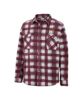 Men's Colosseum Maroon, White Arizona State Sun Devils Ellis Plaid Full-Snap Shirt Jacket