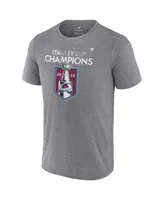 Men's Fanatics Heathered Gray Colorado Avalanche 2022 Stanley Cup Champions Locker Room Performance T-shirt