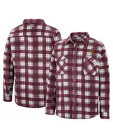 Men's Colosseum Maroon, White Arizona State Sun Devils Ellis Plaid Full-Snap Shirt Jacket