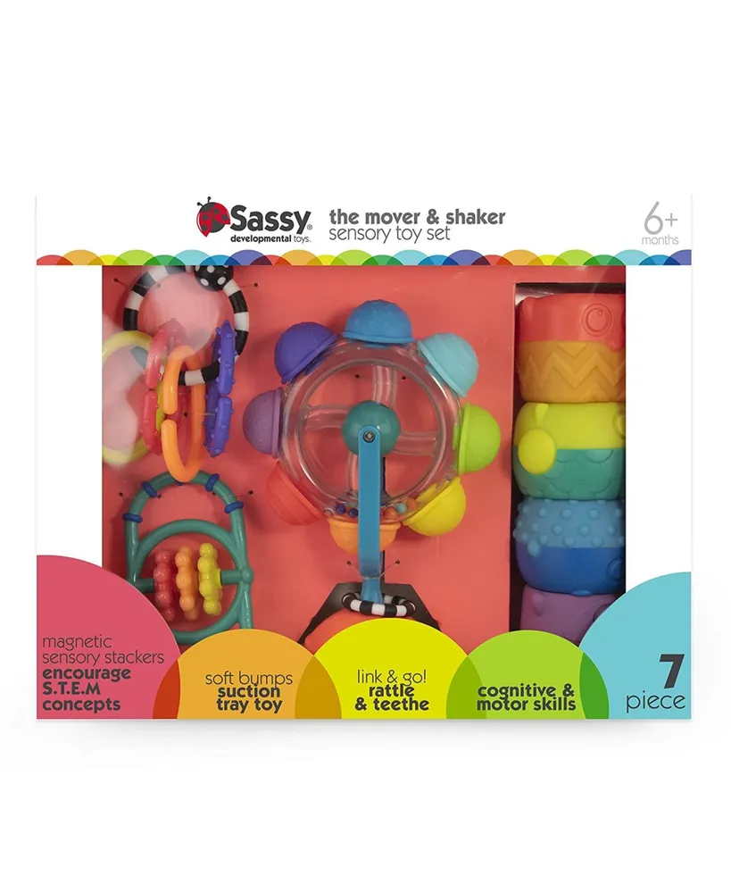 Sassy The Mover & Shaker Sensory Toy Gift Set, 7 Piece - Assorted Pre