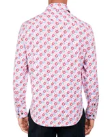Society of Threads Men's Regular-Fit Non-Iron Performance Stretch Flower-Print Button-Down Shirt