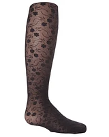 MeMoi Girls Sweet Blossoms Sheer Floral Lace Tights