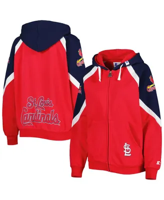 Women's Starter Red, Navy St. Louis Cardinals Hail Mary Full-Zip Hoodie