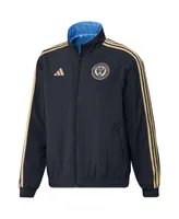 Men's adidas Navy and Light Blue Philadelphia Union 2023 On-Field Anthem Full-Zip Reversible Team Jacket