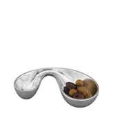 Nambe Alloy Morphik Olive Bowl, 8.75" x 4.5"