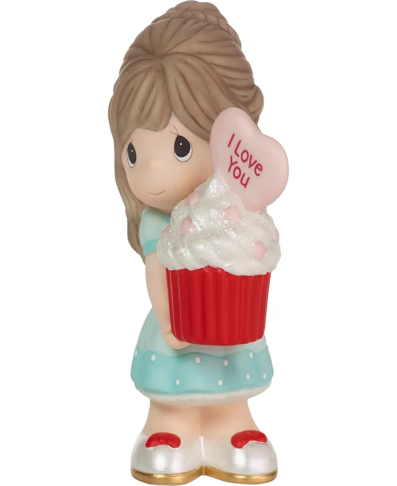 Precious Moments 222001E You Bake Me Happy Brunette Girl Porcelain Figurine