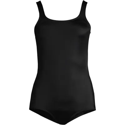 Lands' End Women's Scoop Neck Soft Cup Tugless Sporty One Piece Swimsuit
