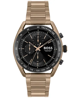 Boss Men's Center Court Quartz Chronograph Ionic Plated Beige Gold-Tone Steel Watch 44mm - Gold