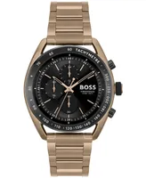 Hugo Boss Men's Center Court Quartz Chronograph Ionic Plated Beige Gold-Tone Steel Watch 44mm - Gold