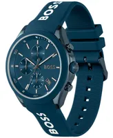 Hugo Boss Men's Velocity Quartz Fashion Chronograph Silicone Strap Watch 44mm